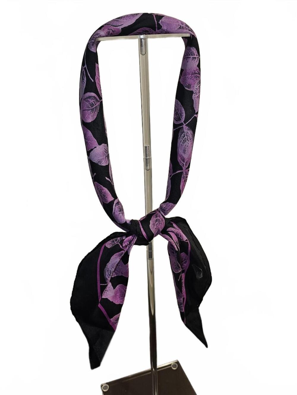 Black and purple floral scarf
